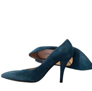 NEW Roberto Festa aqua blue suede pointy toe pumps 39.5